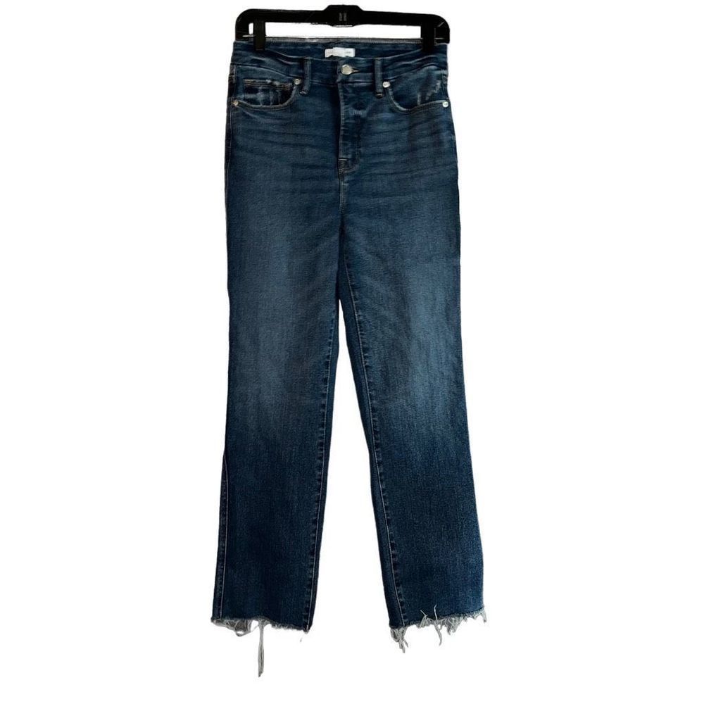 Good American frayed bottom blue jeans 4/27